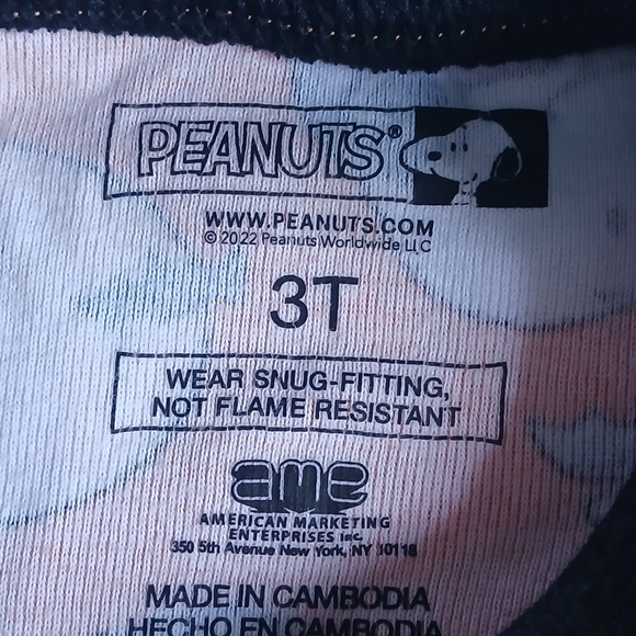 Snoopy Peanuts Halloween Pajamas 3T - Picture 4 of 4